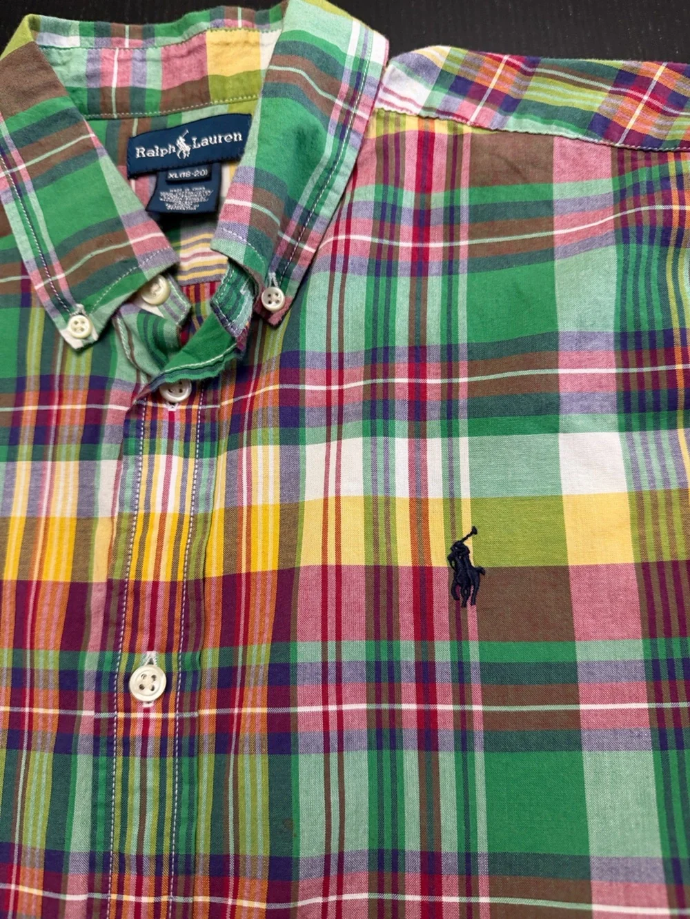 Ralph Lauren Multicolor Green Plaid Button-Down Shirt